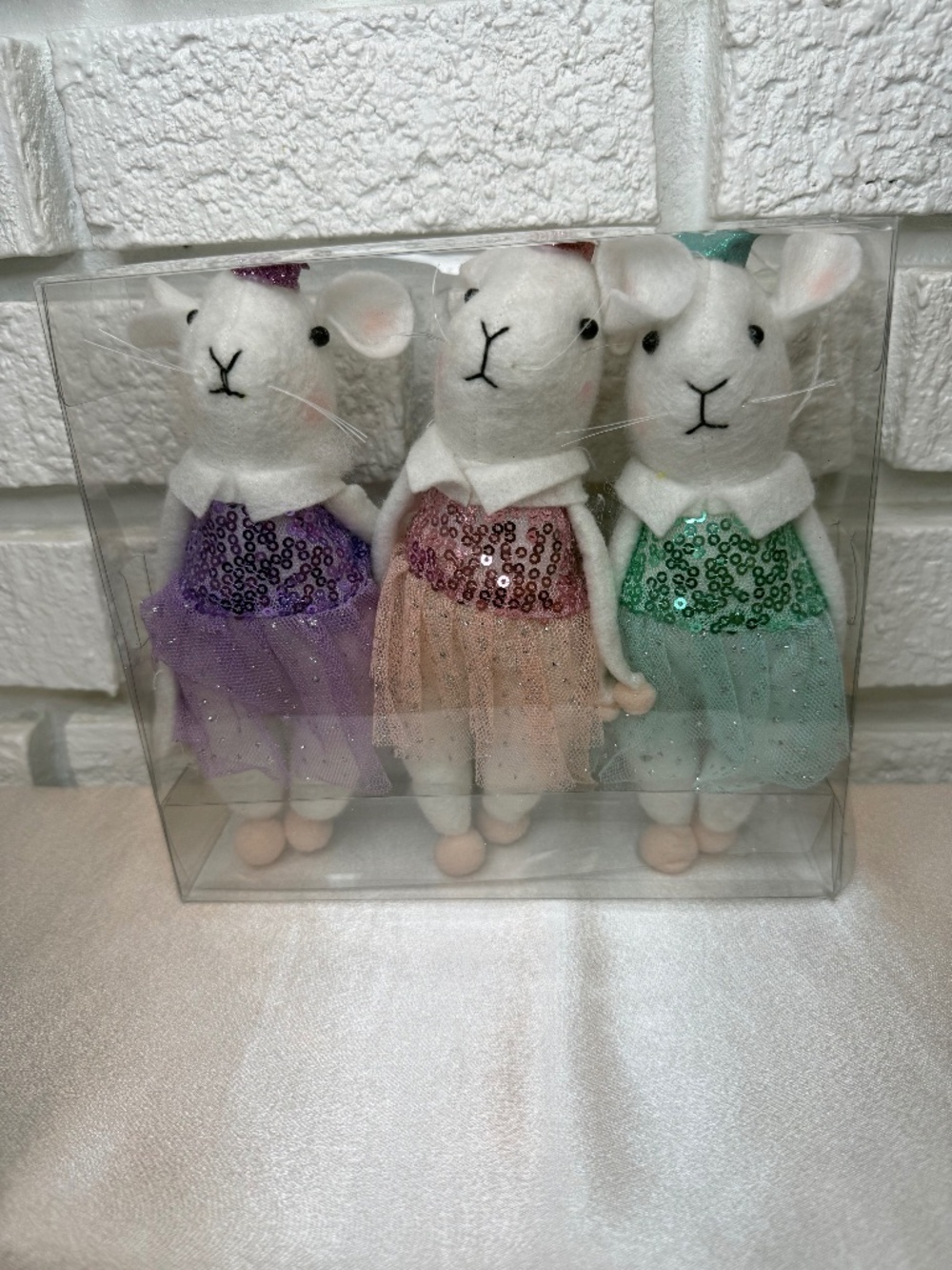 Felt Mice Holiday Ornament Set